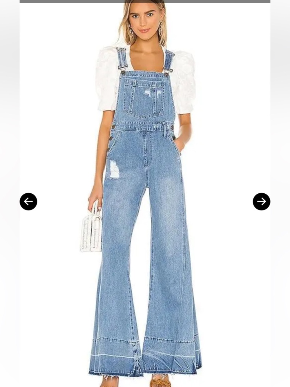 Show Me Your MuMu Light Blue Denim Flare Overalls